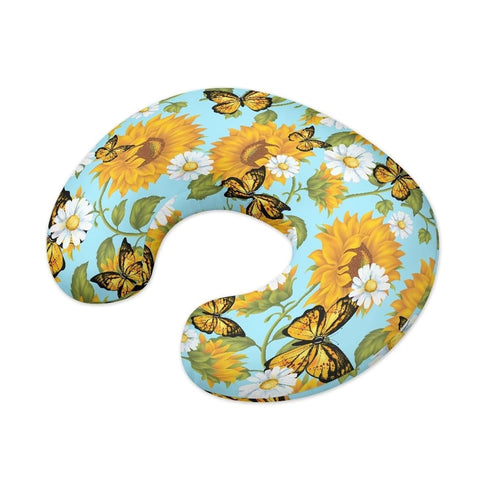 Psesaysky Sunflower Butterfly Baby Nursing Pillow Cover Stain Resistant Neutral Pillow Cover Stretchy Breathable