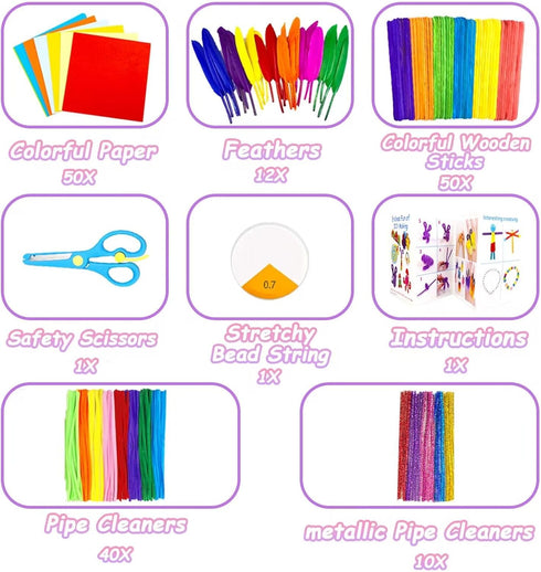 2000 Pcs DIY Arts and Crafts Supplies Kit for Kids, All in 1 Crafting Collage Activity for Toddlers Age 5-9