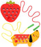 Wooden Threading Toys for 3 Year Olds, Fine Motor Skill Educational Montessori Travel Toy, 1 Strawberry & 1 Dog