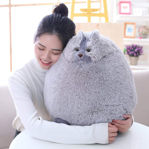 20 Inches) Winsterch Kids Large Cat Stuffed Animal Toys Gift Big Plush Cat Animal Baby Doll, Fat Gray Plush Cat Toy