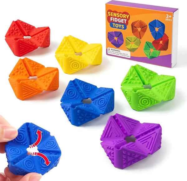 Sensory Fidget Toys for Kids Adults: Textures Sensory Flip Cube, Stress Fidgets