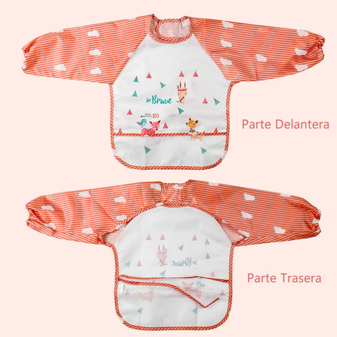 YINGJEE 3 6-36 Waterproof Baby Bibs, Pieces Bib with Sleeves EVA Long Sleeve Bib Boys Girls Months, Waterproof Baby