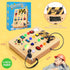 TINTECUSA Busy Board with LED Light, Wooden Sensory Toys for Toddler, Montessori Music Toy for Airplane, Travel
