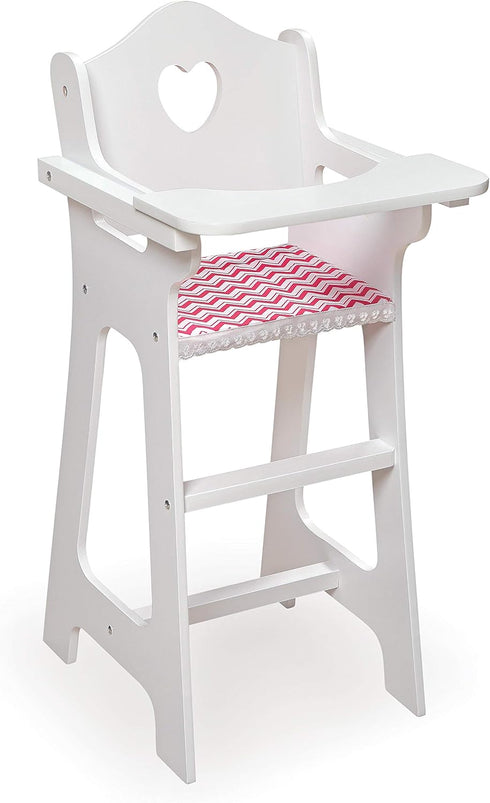 Toy Doll High Chair with Accessories by Badger Basket for 18 inch Dolls