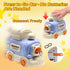 Set Press and Go Car Toys, Kids Train with Whack-A-Mole, Woodpecker Worm, Carrot Harvest Game, Car Racing Trucks