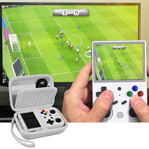 Travel Case Compatible with RG353V/RG353VS/R36S Retro Handheld Game Console - Storage Holder Organizer (White)
