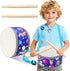 Kid Drum Set,8 Inch Wooden Drum Toys,Sensory Educational Musical Instrument Toy with