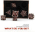 Hollow Metal Dice, HNCCESG DND Dice 3D Eagle Design, 7 pc Bloody Dice Set for Dungeons and Dragons