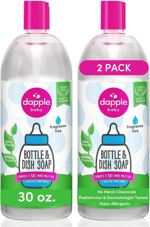 Dapple Baby Fragrance-Free Baby Bottle & Dish Soap Refill - (2 Pack)