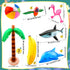 16 Pack Inflatable Palm Flamingo Tree Beach Ball, Giant Tropical Toys for Pool Party Decor