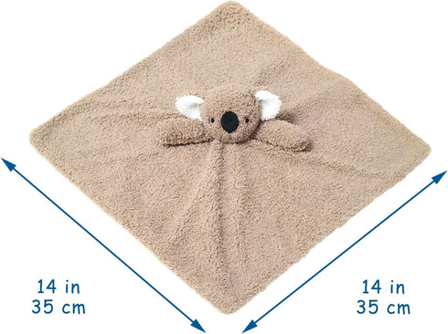 Baby Brown Koala Soft Stuffed Animal Security Blanket, Plush Koala Character Lovey Blanket, Baby Shower/Nursery Gift, Cuddly Newborn, Infant, Toddler Snuggle Blankie for Boys Girls, 14" by Doindute
