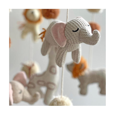 Crane Baby Mobile for Crib - Safari Nursery Décor for Boys and Girls, 11" x 28" Hanging Jungle Decor