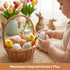 8PCS 3 LovesTown Wooden Easter Eggs, Colors Wooden Eggs for Crafts Chicken Nesting Dyeable Food Toy