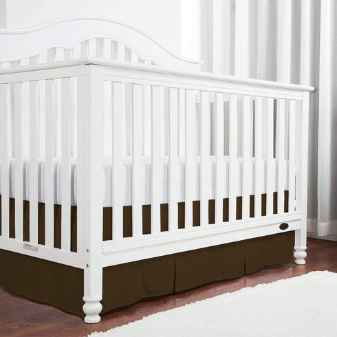 Linens Limited 100% 800 Count (24" 38") 10" Box Pleated Mini Crib Bed Skirt Premium Cotton Thread Nursery Crib Toddler