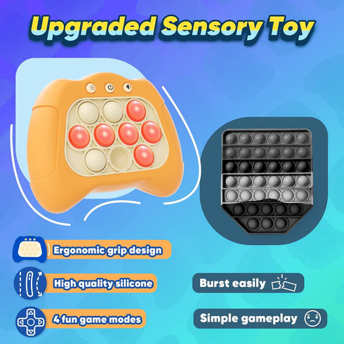 Handheld Game for Kids 6-12 with Lights and Sounds, Sensory Fidget Toy for 6-12 Year Olds - Orange Birthday Gift