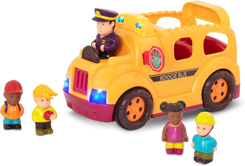 B. toys – Interactive Yellow School Bus, 5 Toy Figures with Lights and Sounds for Toddlers 18 Months+