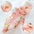 10 Inch Newborn Reborn Baby Doll & Clothes Set - Washable Soft Silicone Doll with Flower Pattern Jumpsuit