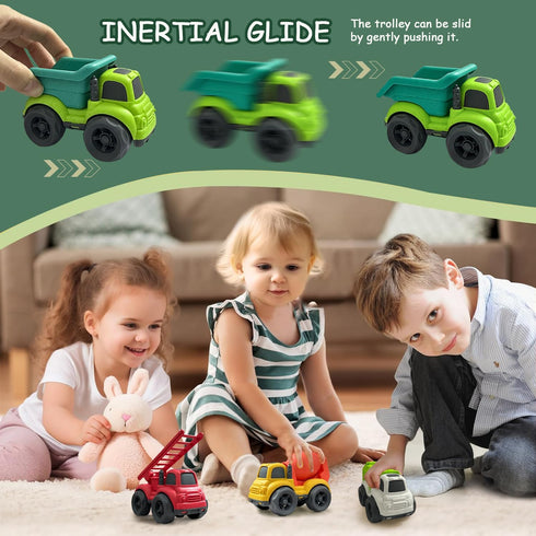 Baimiby 3 4 3-4 Toddler Car Toys for Year Old, Pcs Dump Truck Toys and Mixer Cement,BPA Free Outdoor Toys