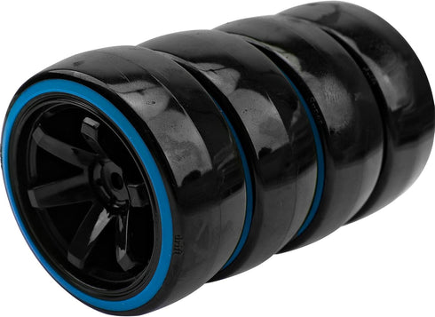 1/10 RC Drift Car Tires Hard Plastic Tyre & 12mm Hex Hub Wheel Rims 6 Spoke Compatible with Traxxas HSP Tamiya Kyosho