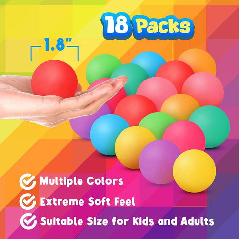 18 Pack Squishy Stress Balls Fidget Toys: Mini Stress Balls for Kids and Adults, Soft Dough Ball Squishy Fidget Toy