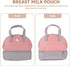 Portable Breast Milk Storage Bag Insulated Cooler Tote for Nursing Moms, Gray-Pink Thermal Milk Bottle Organizer