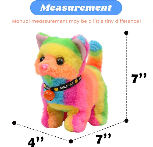 Hopearl Walking Cat Interactive Electronic Pet Plush Kitty Toy with Sounds and Movements, Gift for Toddlers Birthday,