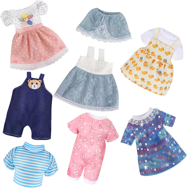 Alive Doll Clothes and Accessories - 6 Sets of Baby Doll Dresses for 10-12 Inch Girl Dolls, Great Gifts