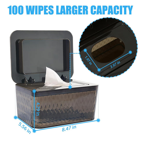 Wet Baby Wipes Dispenser - Large Capacity Wipe Holder Seal-Designed Dust-Proof Wet Wipes Container Keep Diaper Wipes