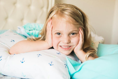 ELLA & MAX Toddler Pillowcase - Anchor Nautical, Soft & Cuddly, Fits 13x18 & 14x19 Toddler Pillows, Handmade in USA