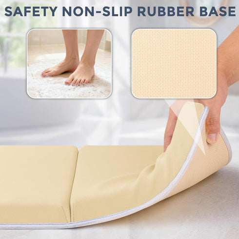 ACGROW Elbow Set 1.5 Bath Kneeler and Rest Pad - Comfortable Thick Baby Bath Kneeler Pads with Toys Organizer, Non-Slip