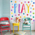 Yovkky Kids Playroom Polka Dots Wall Decals Stickers, Watercolor Play Sign Peel and Stick Neutral Nursery Preschool