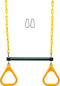 18" Trapeze Swing Bar Rings with 48" Heavy Duty Chain & Carabiners (Green)