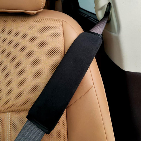 2 Pack Universal Soft and Comfortable Car Seat Belt Pads Harness Pads Pram Strap Covers Backpack Shoulder Pad Automotive Seat Belt Cushion Pad Cover for Adults - Black