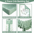 Set, 4-Piece Set, Set, Green Leaf Crib Bedding Baby Boy Bedding Neutral Nursery Bedding Fitted Crib Sheet, Crib Skirt