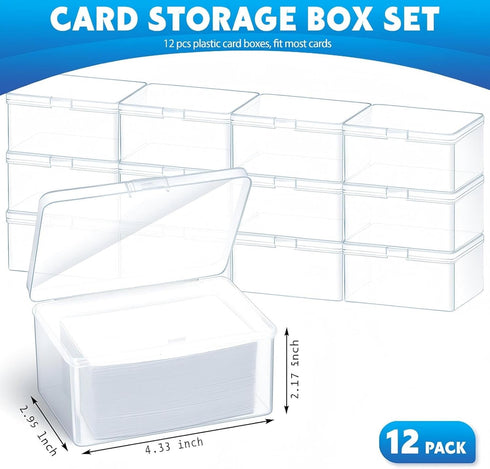 100 4.3 2.95 2.2 Inches(12 Vicenpal Playing Card Boxes Snaps Closed Clear Plastic Cases Poker Gaming Playing Cards