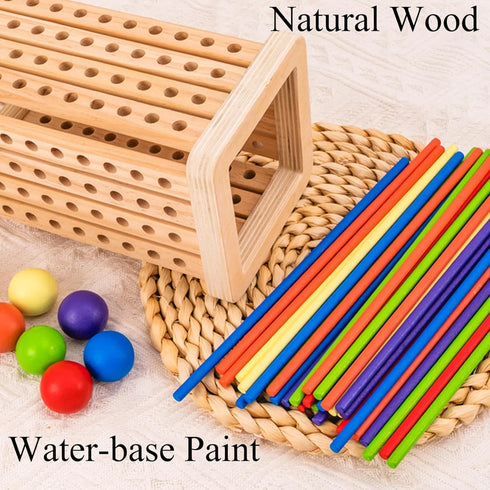 Pichoi 3-8, Montessori Game Wooden Board Game - Multiplayer Family Travel Game - Math Educational Fine Motor Skills Toy