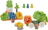 Mini Waffle City Garbage Truck Construction Playset with 148 Flexible Blocks and 2 Characters - STEM Montessori Toys