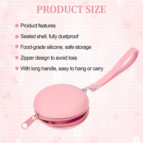 Yylaiire Pink Silicone Nipple Shield Case, Silver Nursing Cups Case, Portable Silicone Storage Holder for Breastfeeding