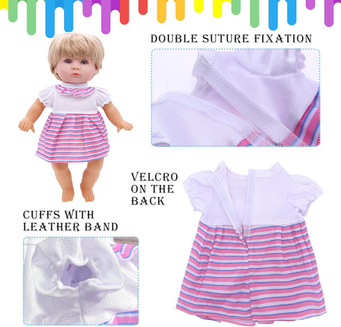 Digabi 12'' 13'' 14'' 15'' 360Sewing Pack 18 Set Baby Doll Clothes - Fits Girl Baby Dolls Clothes Dresses