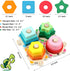 WOOD CITY Stacking Toys for Toddlers 1-3, Montessori Shape Sorter Baby Toys, Educational Puzzle Toys