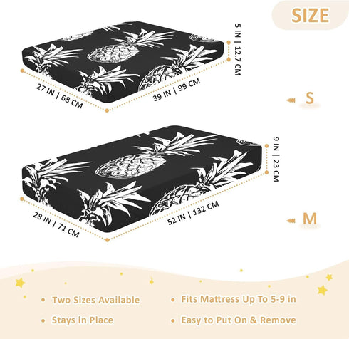 Bseiialft 52 28 White Pineapples Crib Sheets for Boys Girls Soft and Breathable Cotton Baby Sheets for Standard Crib