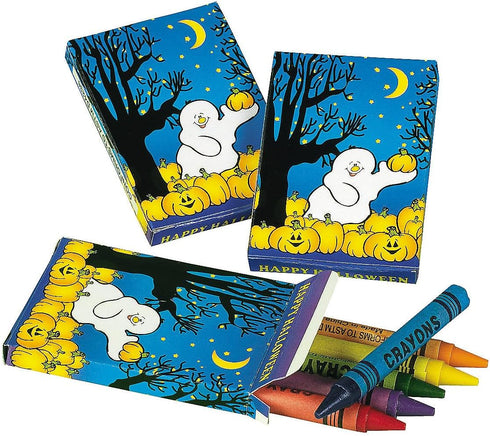 Fun Express Halloween Crayons Bulk Party Favors - 24 Boxes Non-Toxic Drawing