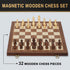 Jumlys Set, 15" 2 Set Magnetic Wooden Chess Folding Chess Board with Extra Queens, Portable Travel Chess with Pieces