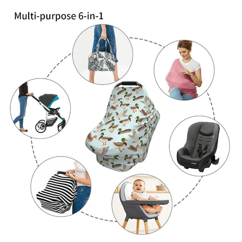 Sozzjile Cute Mallard Duck Baby Stuff Car Seat Covers Baby Multi-Use Car Seat Canopy Carrier Cover, Breathable