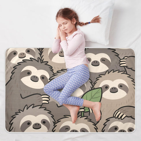 siphylline 52" 34" Cute Cartoon Sloth Brown Extra Large Resuable Baby Bed Pad Highly Absorbent Diaper Changing Pad