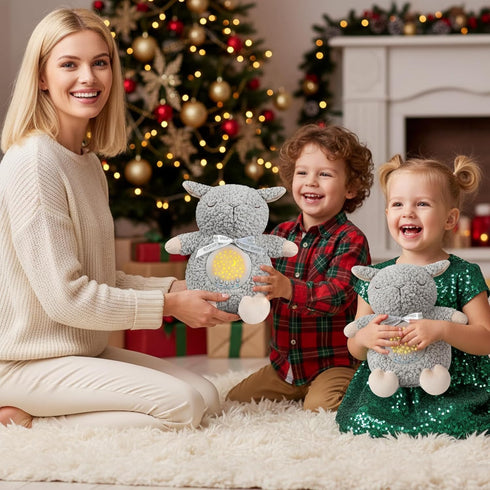 BEREST Baby Sleep Soother with Projector Night Light & Auto-Off Timer, Musical Sheep Plush Toy with White Noise