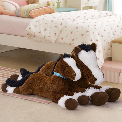 33 inches MaoGoLan Large Horse Stuffed Animal for Boy, Big Horse Plush Toy for Girl, Ridable Stuffy Pony for Kids