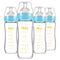 Matyz Glass Breastmilk Baby Feeding Bottle with Nipple, 4 Pack, 8 oz