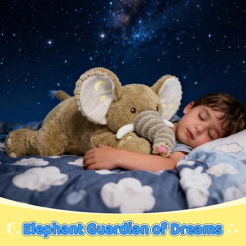 19.7" PEACH CAT Goodnight Elephant Stuffed Animal Cute Elephant Plush Soft Plushies Toys Gifts for Kids Brown