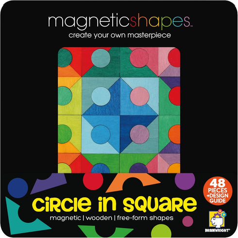 Brainwright – Magnetic Shapes - Magnetic Wooden Free-Form Shapes Puzzle for Ages 8 and Up, Travel Fun